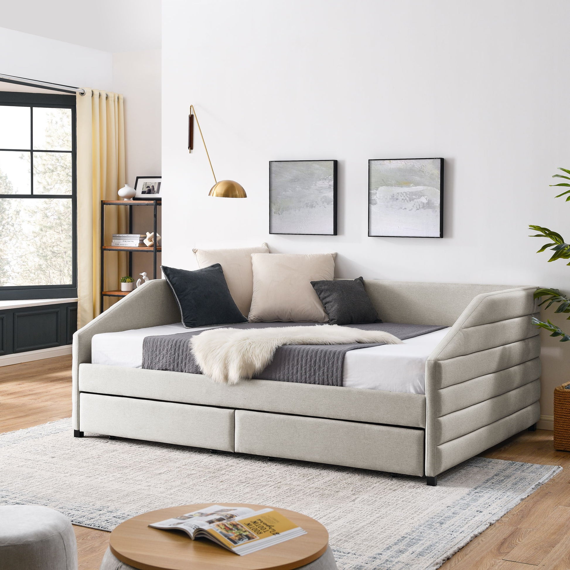Elegant Daybed With Trundle Upholstered Tufted Sofa Bed - The Sleep Loft - Online Mattress Showroom NYC
