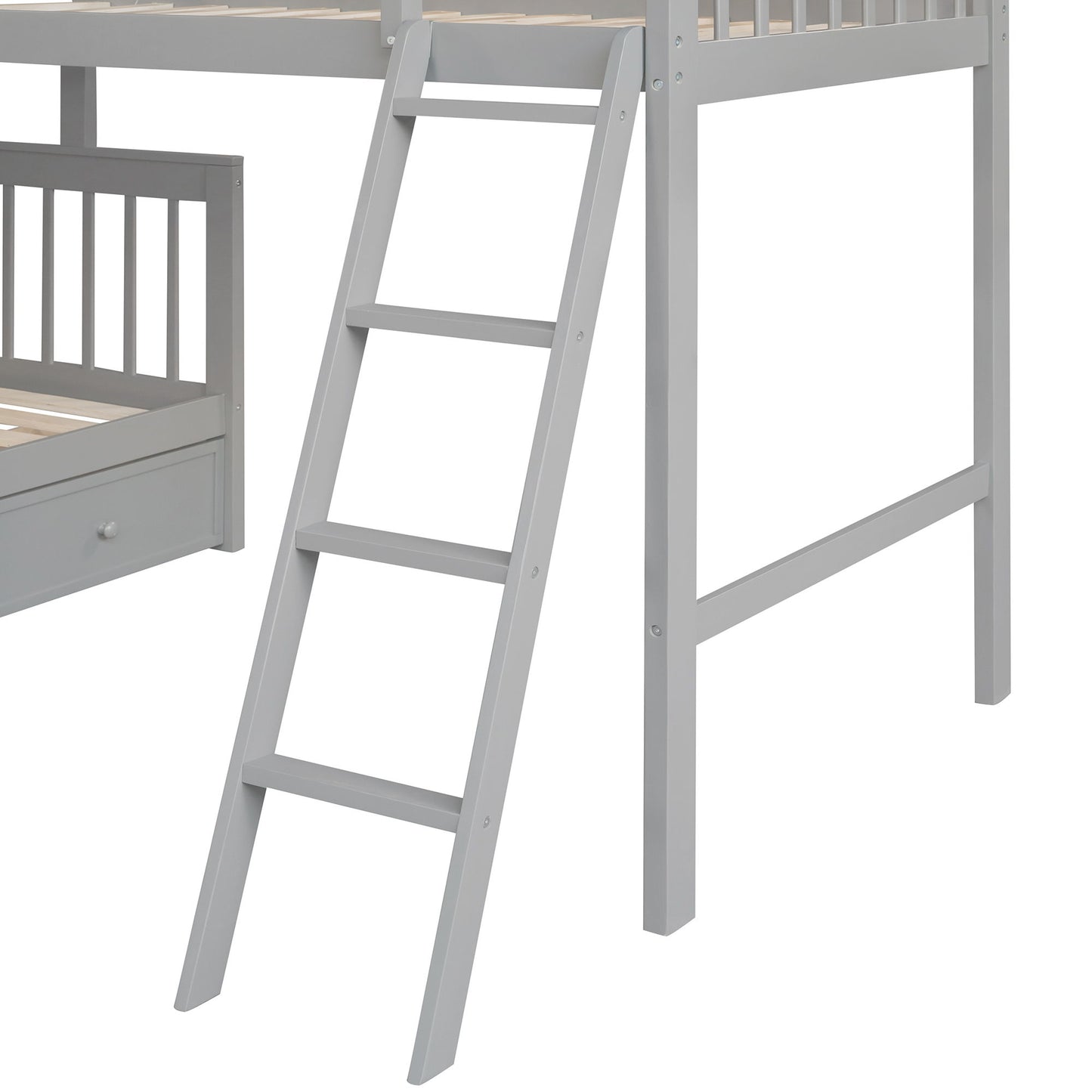 Solid L Shaped Bunk Bed With 3 Drawers, Ladder And Staircase - The Sleep Loft - Online Mattress Showroom NYC