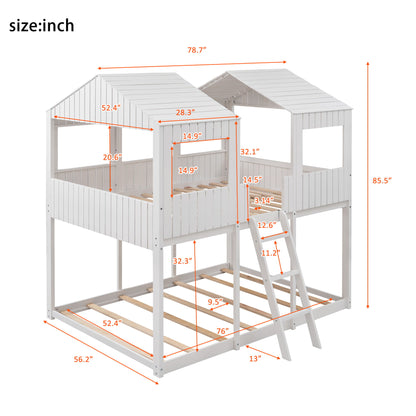 Bunk Bed With Roof, Window, Guardrail, Ladder - The Sleep Loft - Online Mattress Showroom NYC