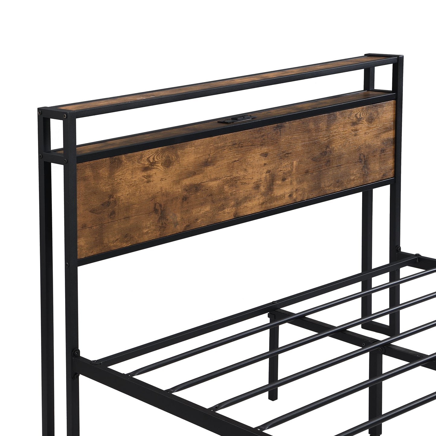 Platform Bed Frame With Wooden Headboard And Footboard, USB Liner - The Sleep Loft - Online Mattress Showroom NYC