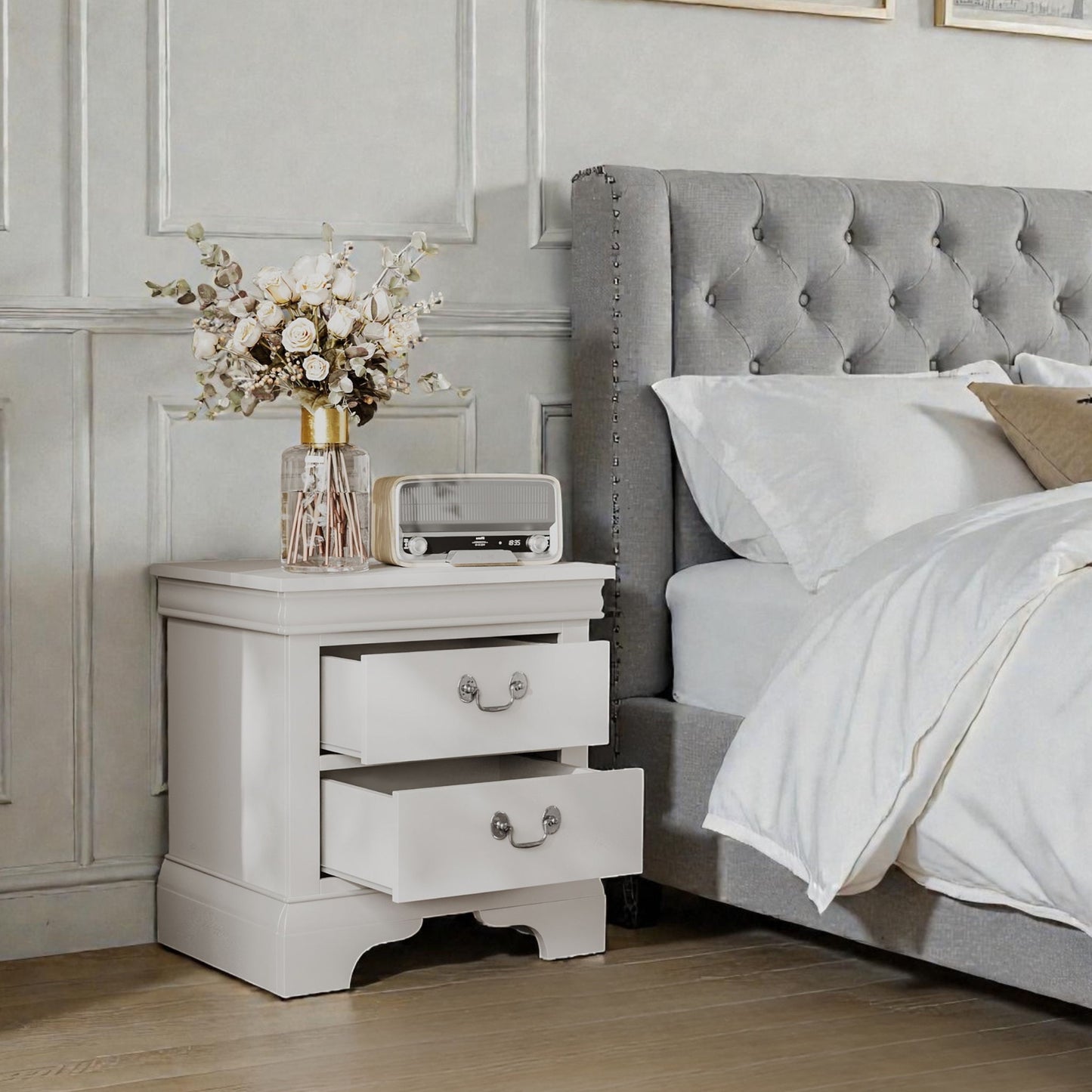 Nightstand With 2 Drawers - The Sleep Loft - Online Mattress Showroom NYC