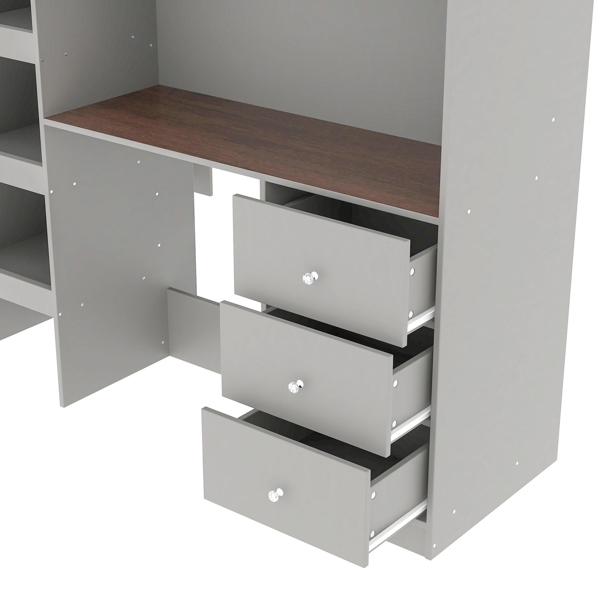Loft Bed With Built In Wardrobe, Desk, Shelves, And Drawers - The Sleep Loft - Online Mattress Showroom NYC