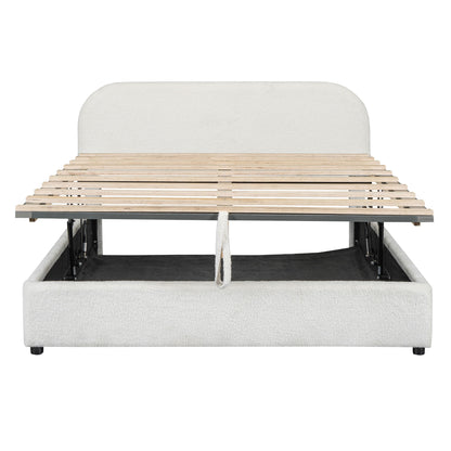 Upholstered Platform Bed With Hydraulic Storage System - The Sleep Loft - Online Mattress Showroom NYC