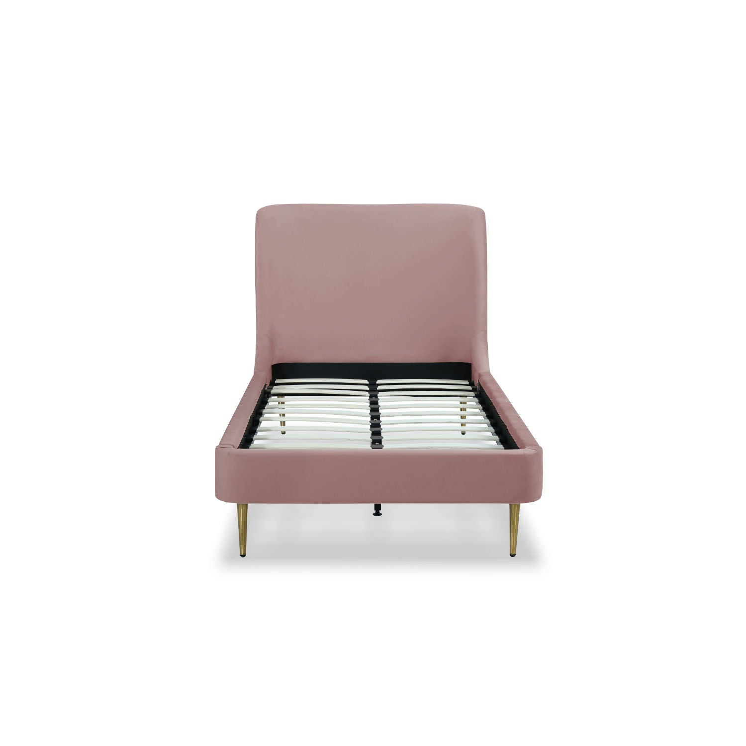 Mid-Century Modern Upholstered Bed With Curved Headboard - The Sleep Loft - Online Mattress Showroom NYC