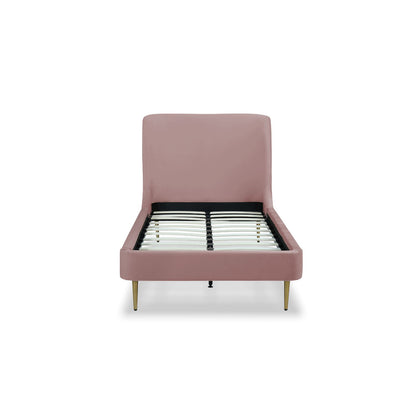 Mid-Century Modern Upholstered Bed With Curved Headboard - The Sleep Loft - Online Mattress Showroom NYC