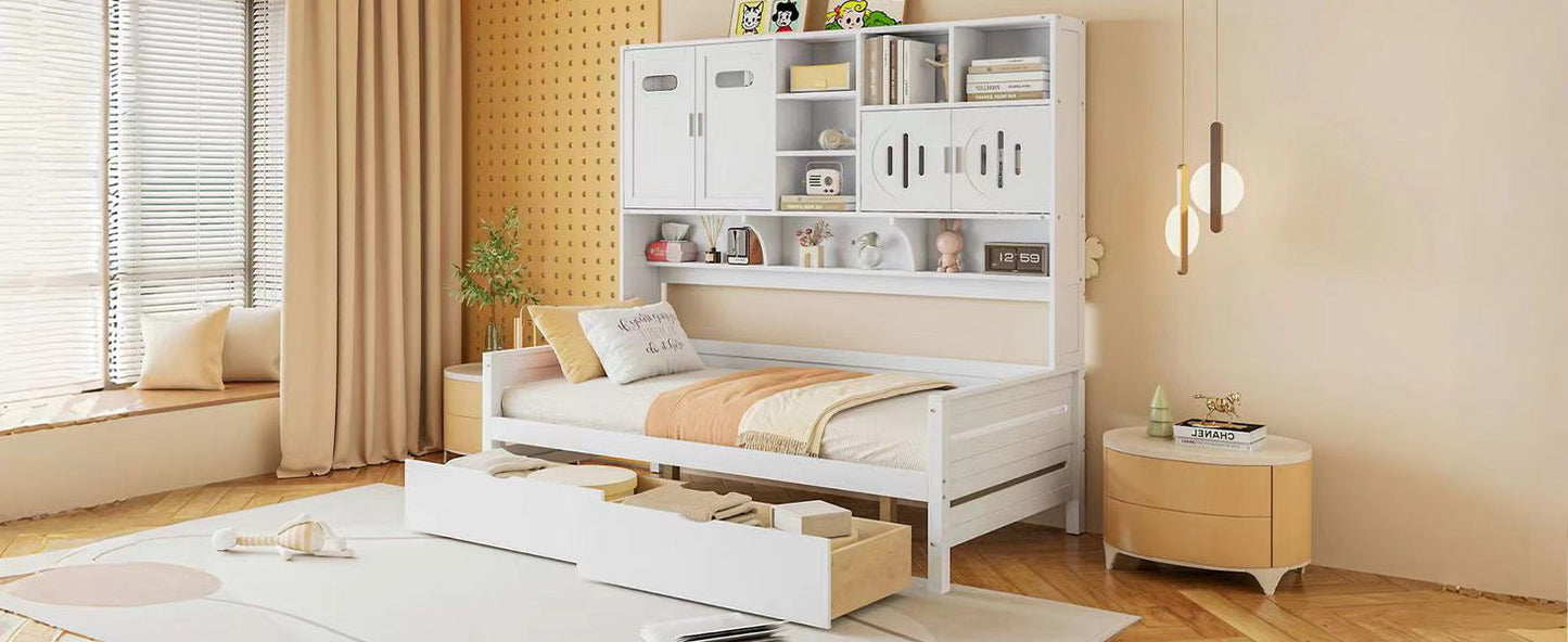 Daybed With All-In-One Cabinet And Shelf - The Sleep Loft - Online Mattress Showroom NYC