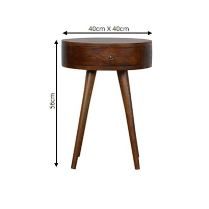 Nordic Chestnut Circular Nightstand - The Sleep Loft - Online Mattress Showroom NYC