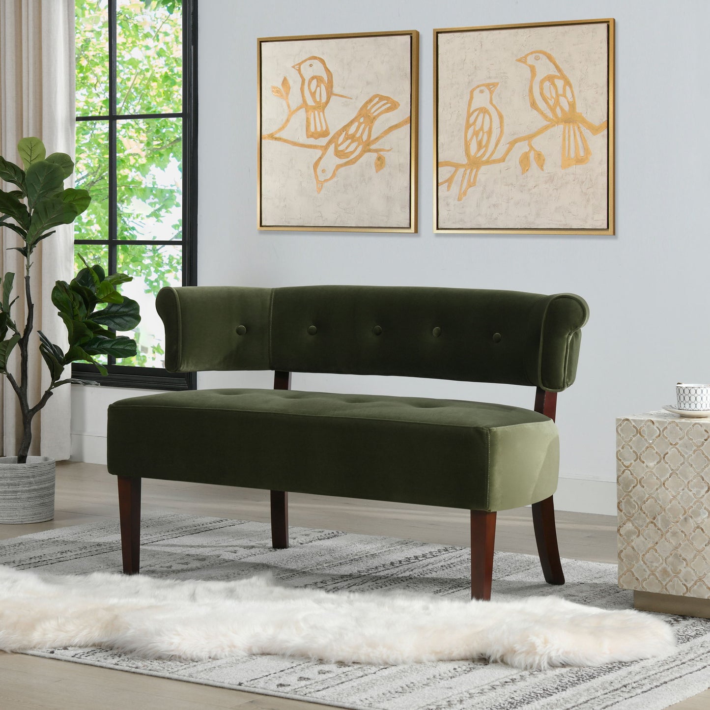 Jared - Versatile Roll Arm Tufted Bench Settee - The Sleep Loft - Online Mattress Showroom NYC