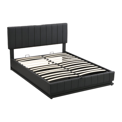 Upholstered Bed With Hydraulic Storage System And LED Light, With Sockets And USB Ports - The Sleep Loft - Online Mattress Showroom NYC
