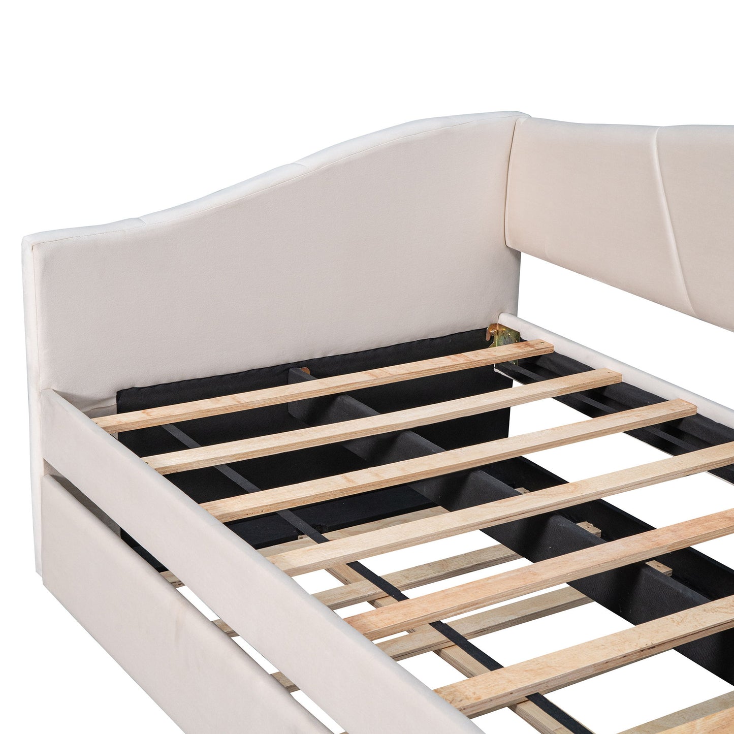 Upholstered Daybed Sofa Bed With Trundle Bed And Wood Slat - The Sleep Loft - Online Mattress Showroom NYC