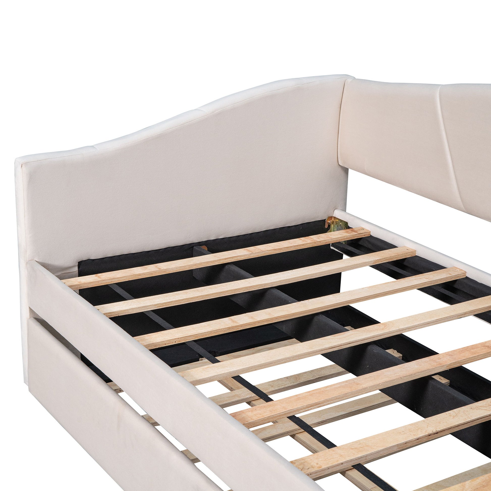 Upholstered Daybed Sofa Bed With Trundle Bed And Wood Slat - The Sleep Loft - Online Mattress Showroom NYC