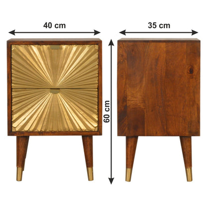 Manila - Nightstand - Brown / Gold - The Sleep Loft - Online Mattress Showroom NYC