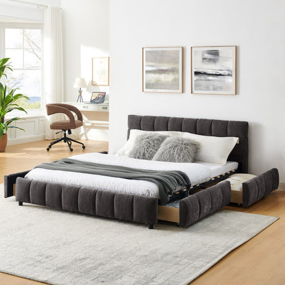 Modern Platform Bed Frame With Thick Fabric - The Sleep Loft - Online Mattress Showroom NYC