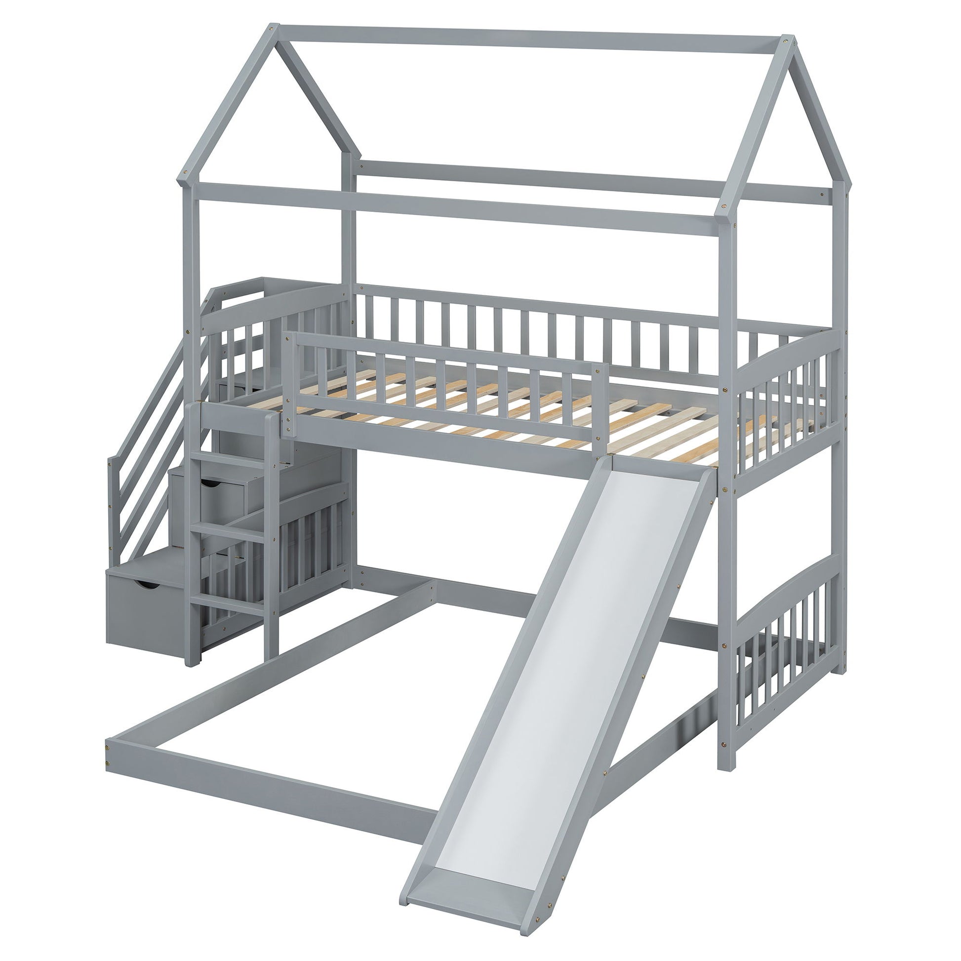 House Bunk Bed With Slide - The Sleep Loft - Online Mattress Showroom NYC