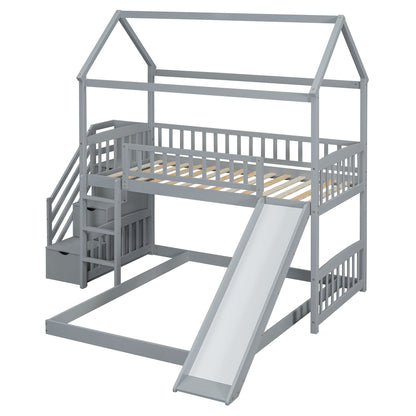 House Bunk Bed With Slide - The Sleep Loft - Online Mattress Showroom NYC