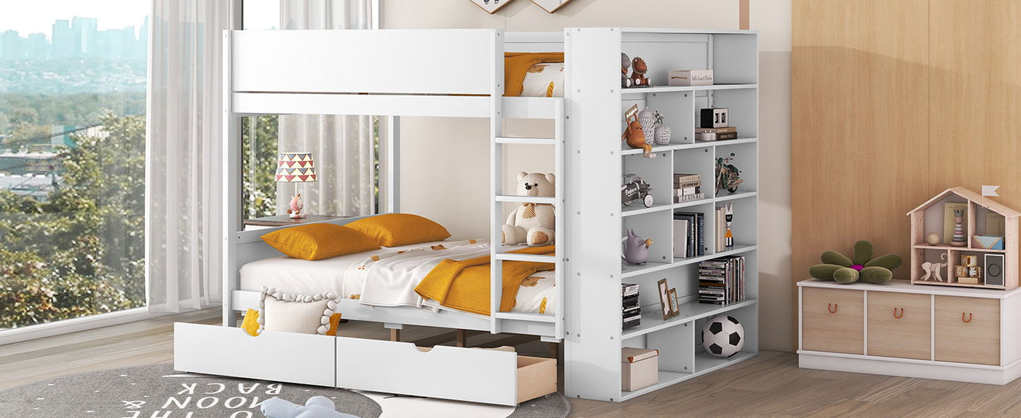 Bunk Bed With 2 Drawers And Multi Layer Cabinet - The Sleep Loft - Online Mattress Showroom NYC