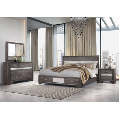 Ryder - Sparkle Nightstand - Gray - The Sleep Loft - Online Mattress Showroom NYC