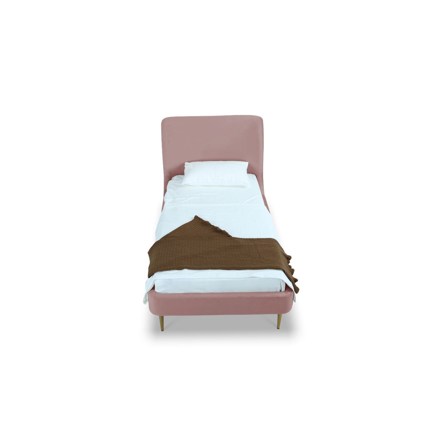 Mid-Century Modern Upholstered Bed With Curved Headboard - The Sleep Loft - Online Mattress Showroom NYC