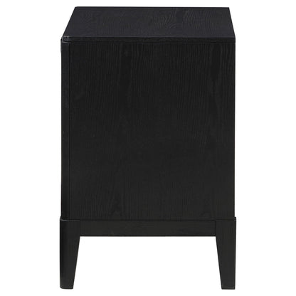 Mason - 2 Drawer Nightstand With Fluted Design - Black - The Sleep Loft - Online Mattress Showroom NYC