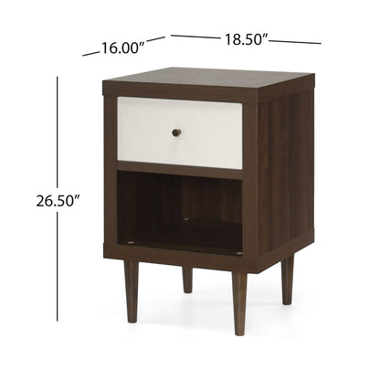 Nystrom - Single Drawer Nightstand - The Sleep Loft - Online Mattress Showroom NYC