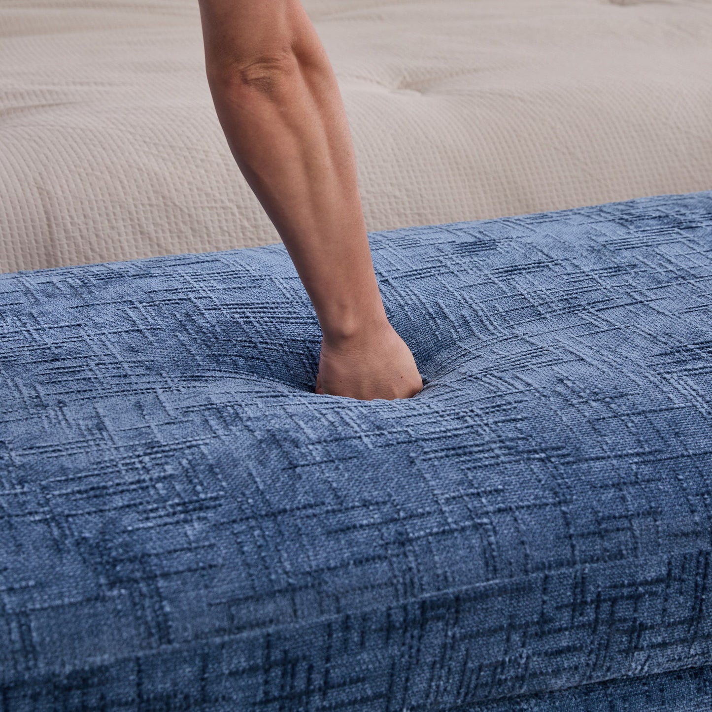 Modern Upholstered End Of Bed Bench With Armrests - The Sleep Loft - Online Mattress Showroom NYC