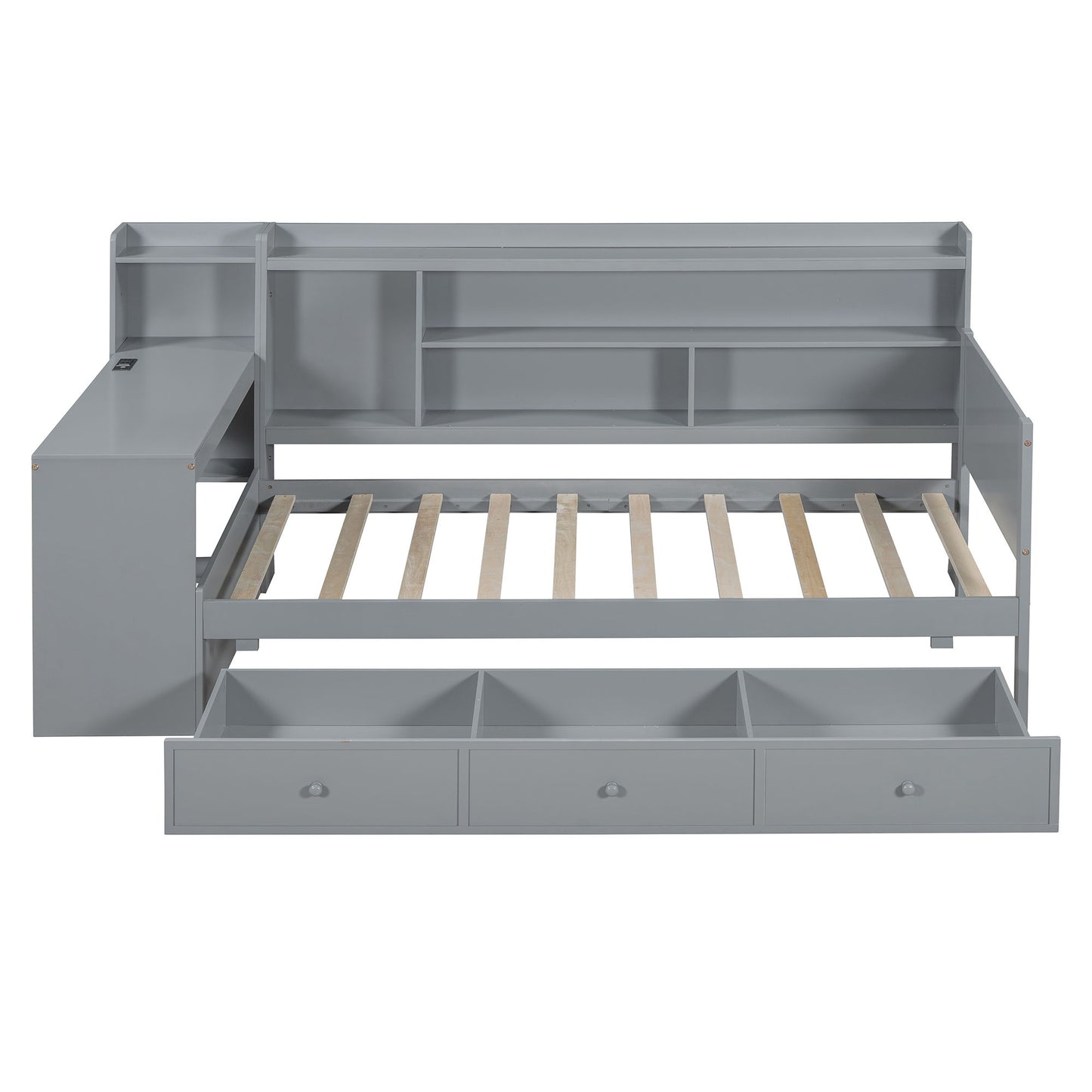 Daybed With 3 Drawers USB Ports And Desk - The Sleep Loft - Online Mattress Showroom NYC