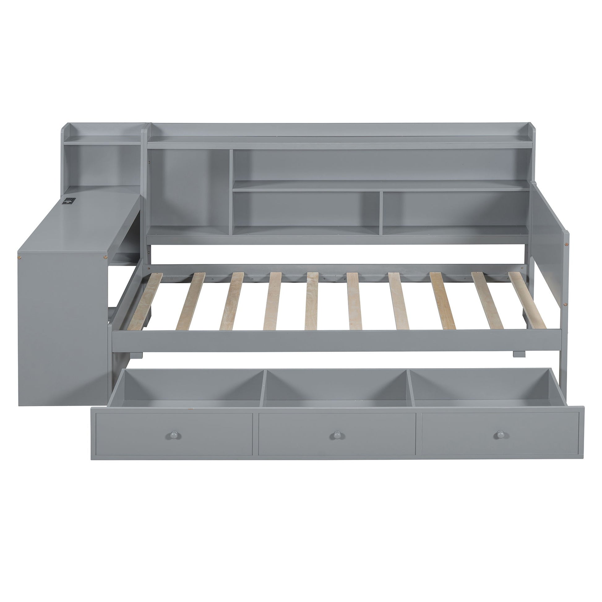 Daybed With 3 Drawers USB Ports And Desk - The Sleep Loft - Online Mattress Showroom NYC