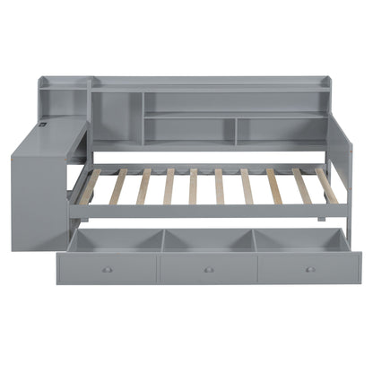 Daybed With 3 Drawers USB Ports And Desk - The Sleep Loft - Online Mattress Showroom NYC