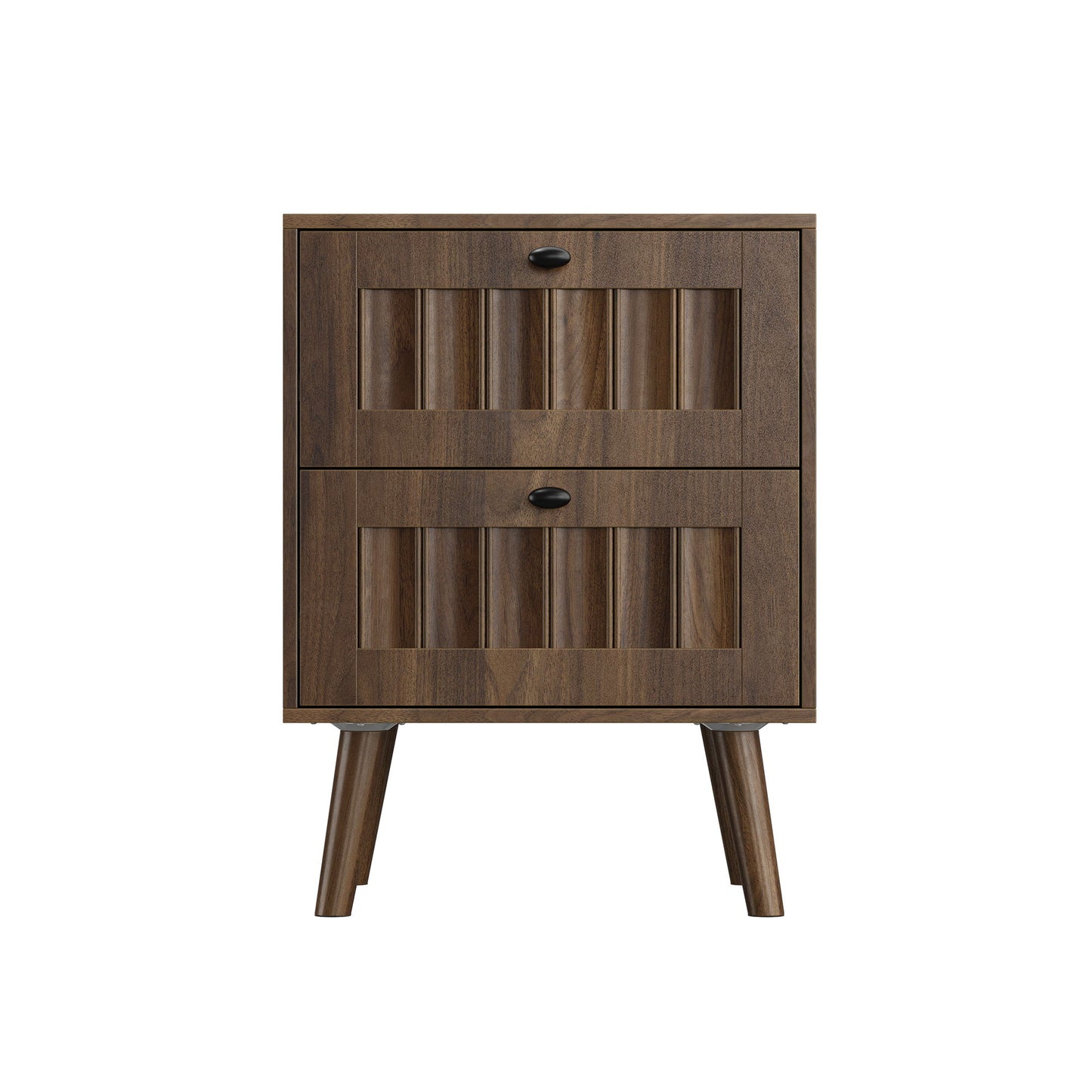 Double Drawer Bedside Table (Set of 2) - Walnut - The Sleep Loft - Online Mattress Showroom NYC