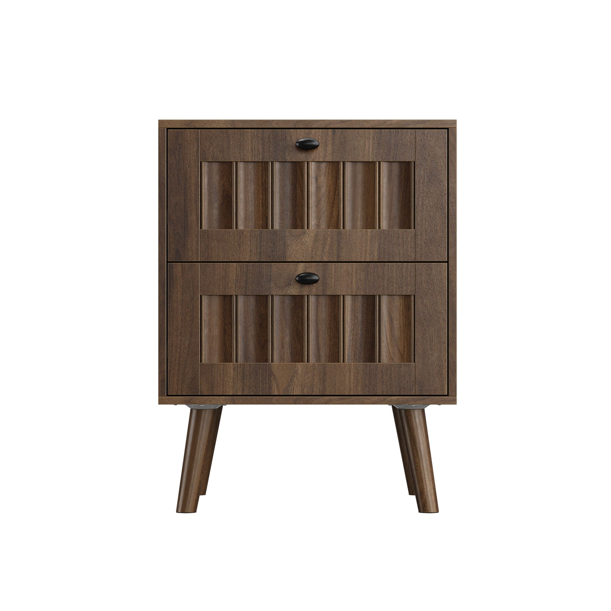 Double Drawer Bedside Table (Set of 2) - Walnut - The Sleep Loft - Online Mattress Showroom NYC
