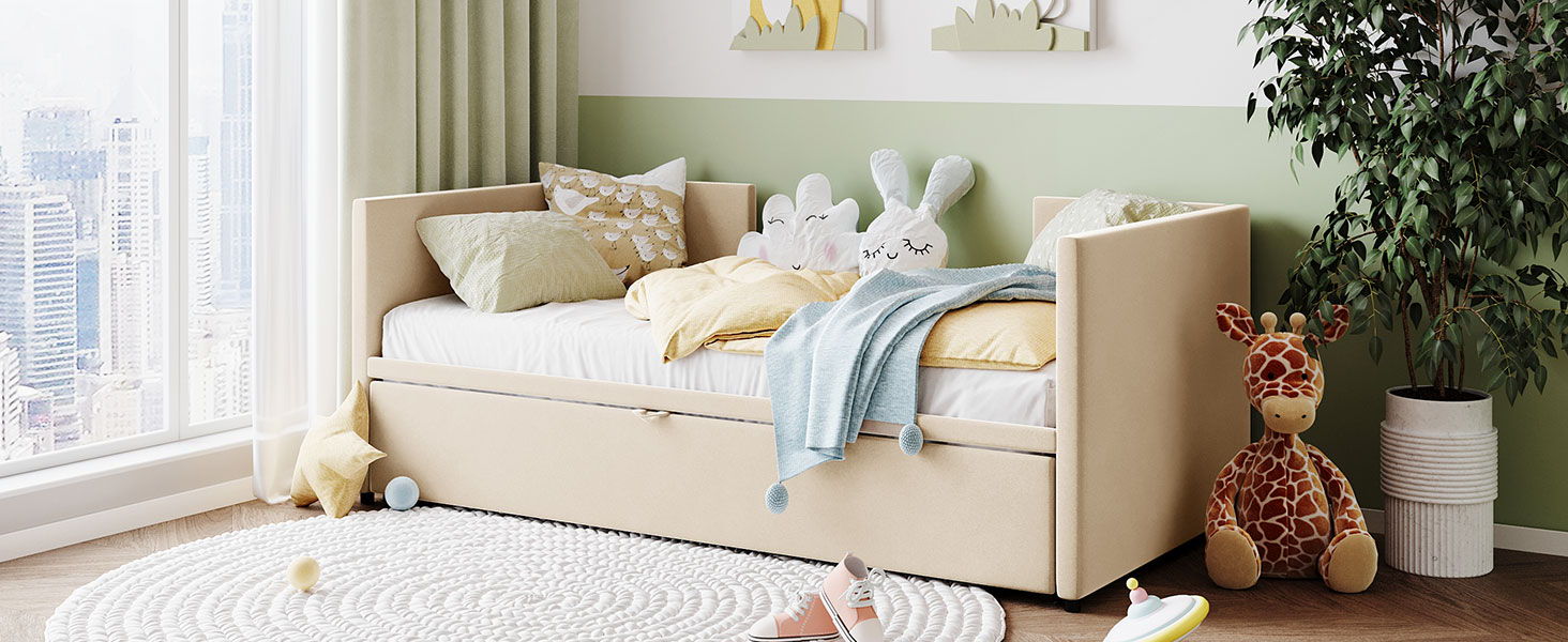 Twin Size Upholstered Daybed With Pop Up Trundle - The Sleep Loft - Online Mattress Showroom NYC