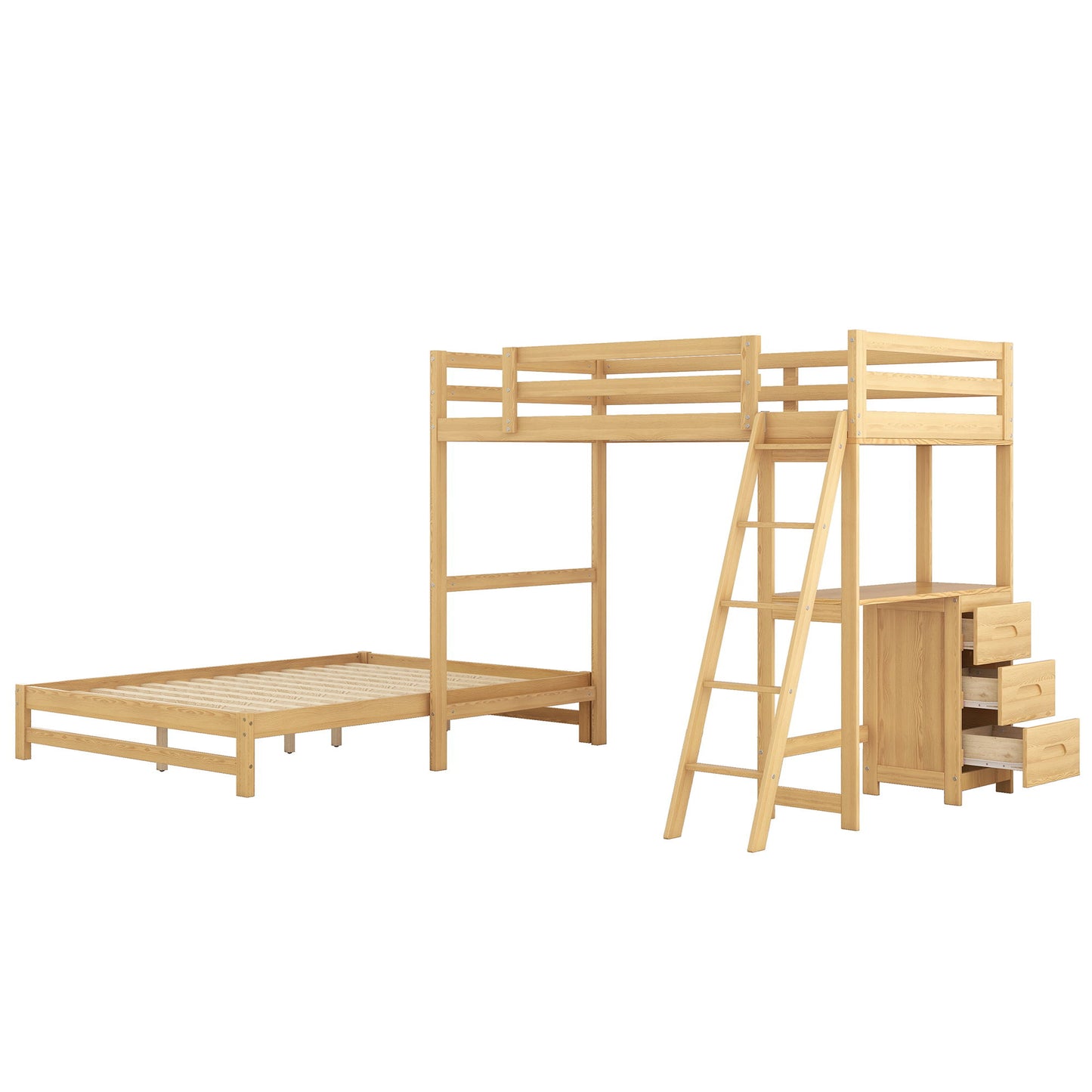 Bunk Bed With Built In Desk And 3 Drawers - The Sleep Loft - Online Mattress Showroom NYC