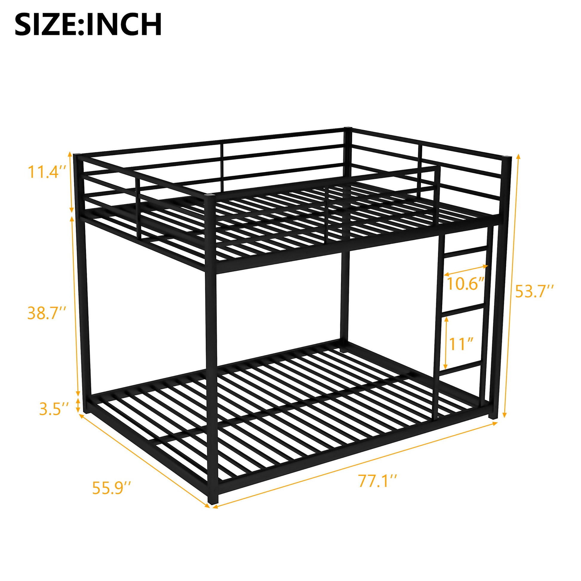 Metal Bunk Bed, Low Bunk Bed With Ladder - The Sleep Loft - Online Mattress Showroom NYC