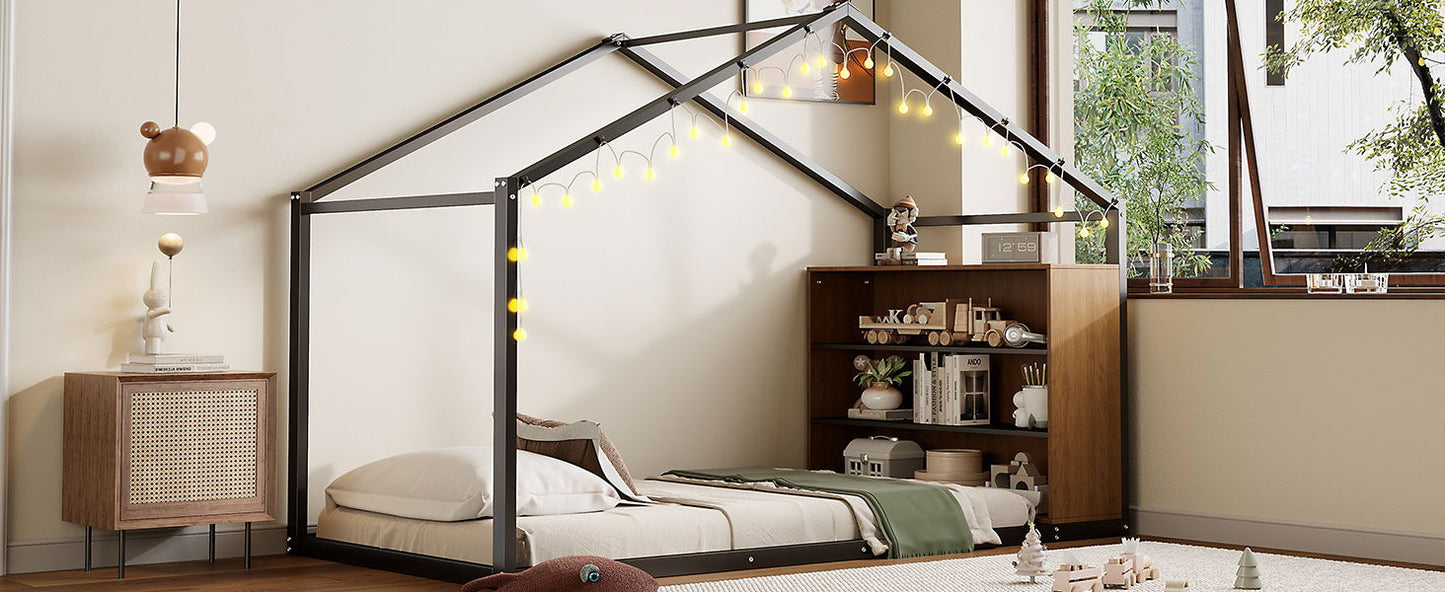 Bed House Frame With Shelves And Lights - The Sleep Loft - Online Mattress Showroom NYC