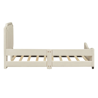 Upholstered Daybed With Classic Stripe Shaped Headboard - The Sleep Loft - Online Mattress Showroom NYC
