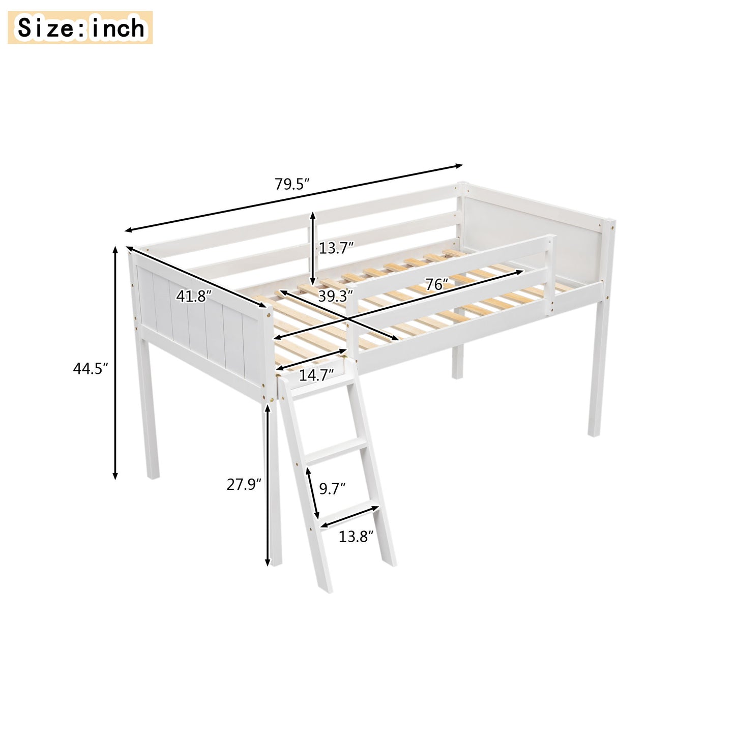 Low Loft Bed With Adjustable Ladder - The Sleep Loft - Online Mattress Showroom NYC