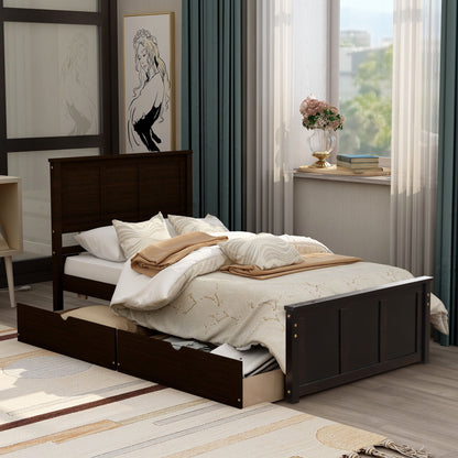 Platform Storage Bed With 2 Wheel Base Drawers - The Sleep Loft - Online Mattress Showroom NYC