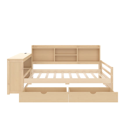Corner Daybed With Storage Drawers, Desk, Charging Port & Bookcase - The Sleep Loft - Online Mattress Showroom NYC