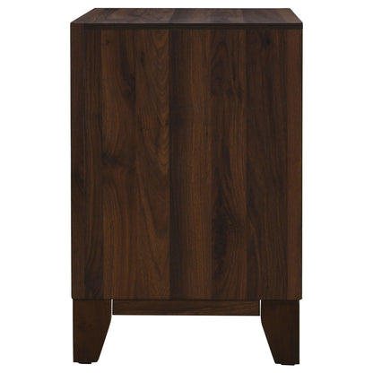 Anza - 2 Drawer Nightstand Bedside Table With Smooth Storage - Walnut - The Sleep Loft - Online Mattress Showroom NYC