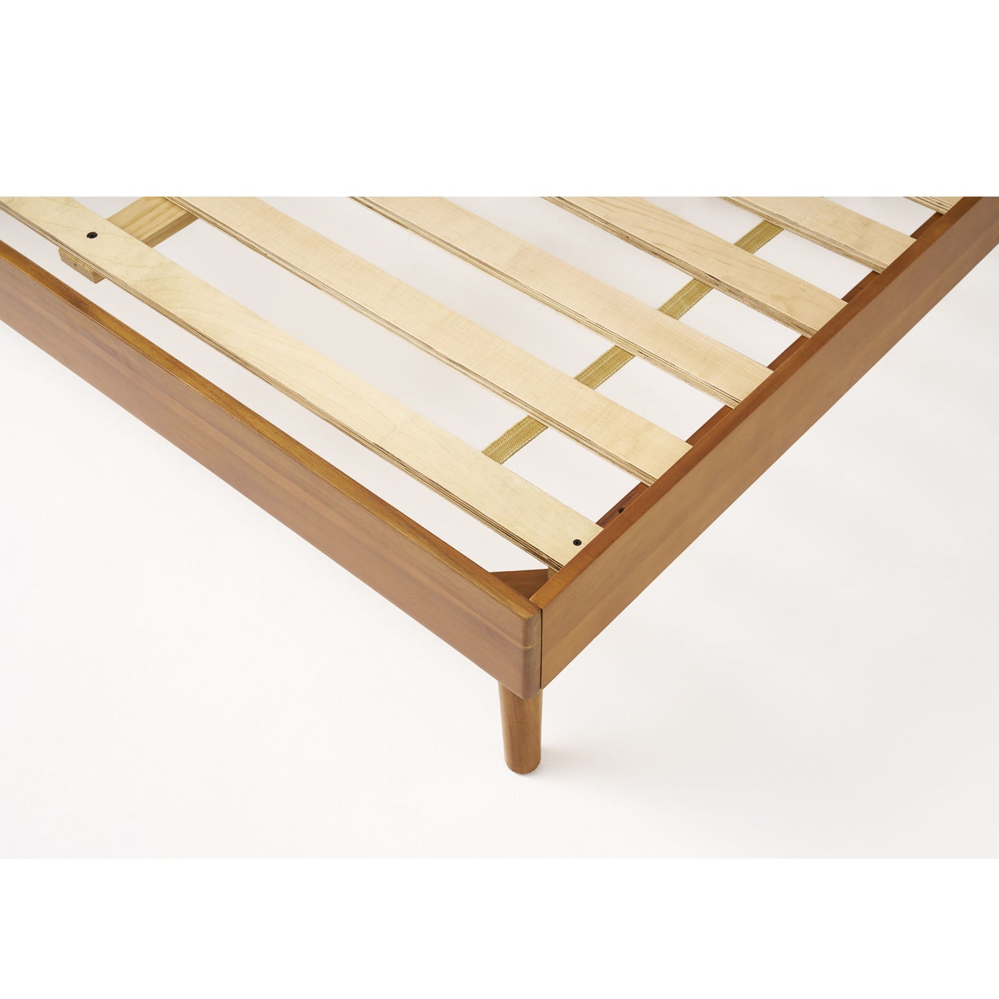 Okioki - Mid-Century Natural Stained Solid Acacia Wood Bed - The Sleep Loft - Online Mattress Showroom NYC