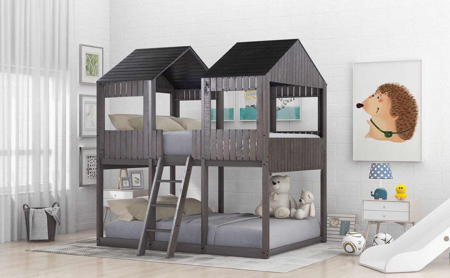 Bunk Bed With Roof, Window, Guardrail, Ladder - The Sleep Loft - Online Mattress Showroom NYC