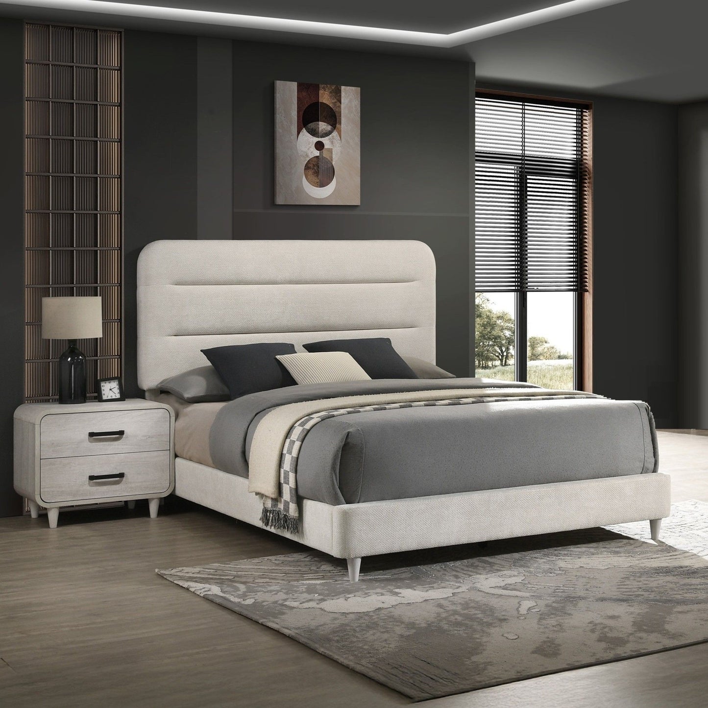 Nightstand With 2 Drawers, Ample Storage Space - Antique White - The Sleep Loft - Online Mattress Showroom NYC