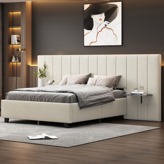 Upholstered Platform Bed With Big Headboard - The Sleep Loft - Online Mattress Showroom NYC