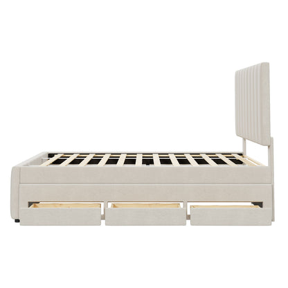 Upholstered Platform Bed With Twin Size Trundle And 3 Drawers - The Sleep Loft - Online Mattress Showroom NYC
