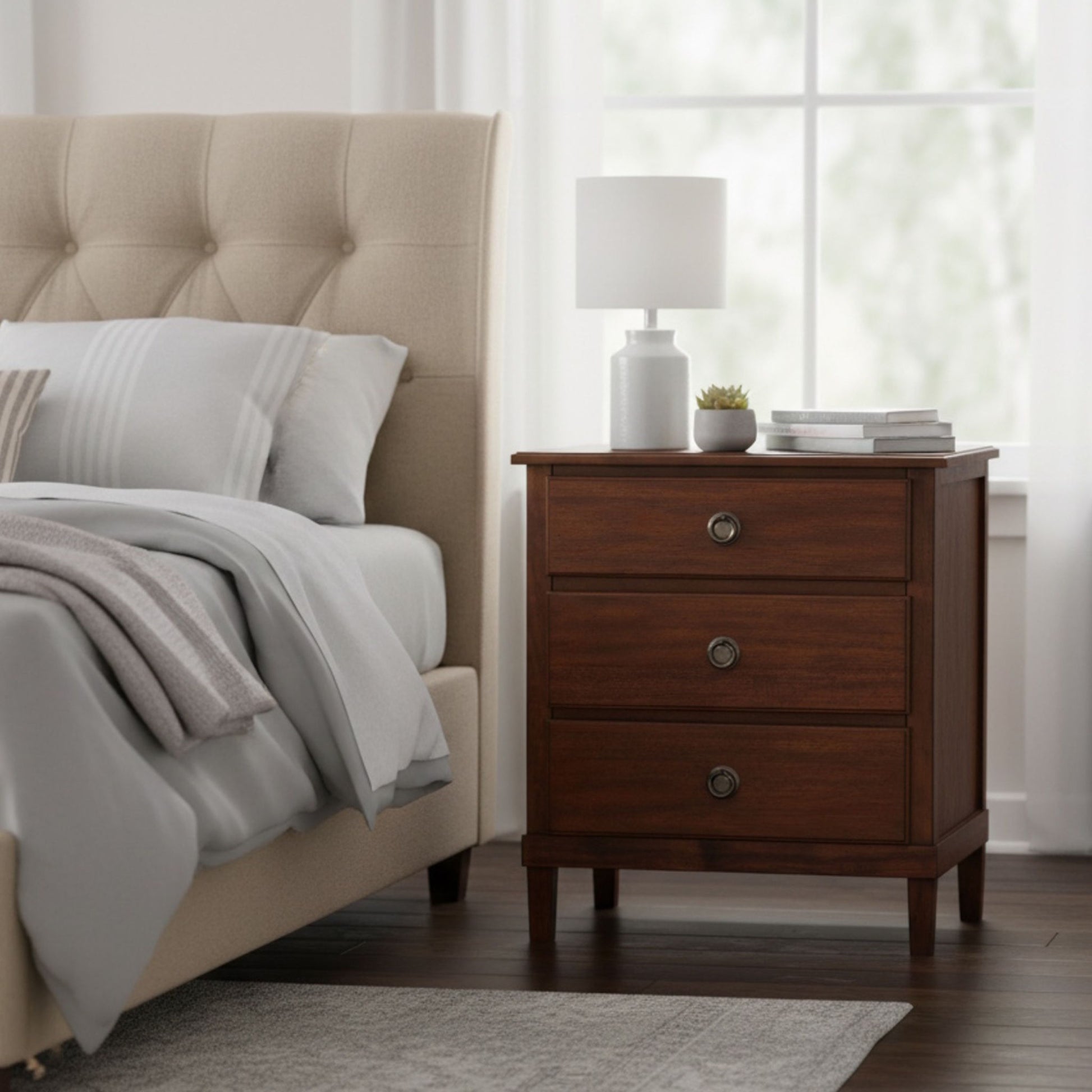 Chamberlin - 3 Drawer Nightstand - Brown - The Sleep Loft - Online Mattress Showroom NYC