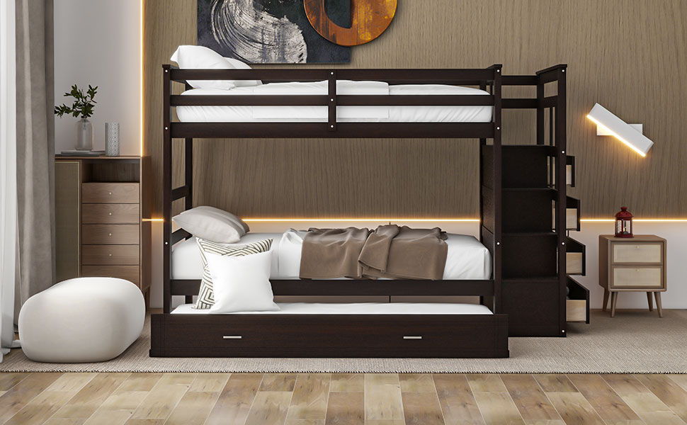 Bunk Bed With Trundle And Staircase - The Sleep Loft - Online Mattress Showroom NYC