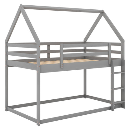 Low Bunk Bed With House Shaped Frame And Ladder - The Sleep Loft - Online Mattress Showroom NYC