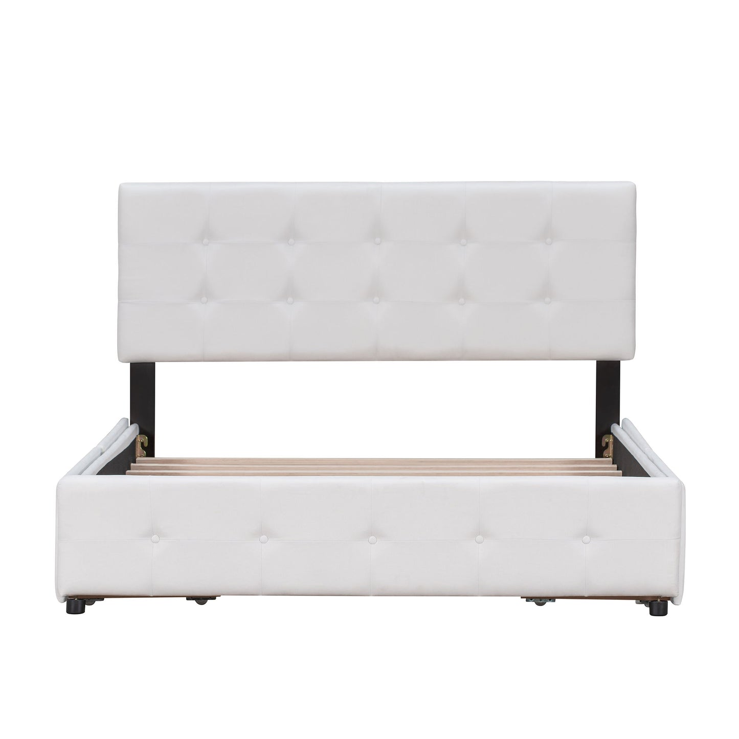 Upholstered Platform Bed With Classic Headboard And Drawers, No Box Spring Needed - The Sleep Loft - Online Mattress Showroom NYC
