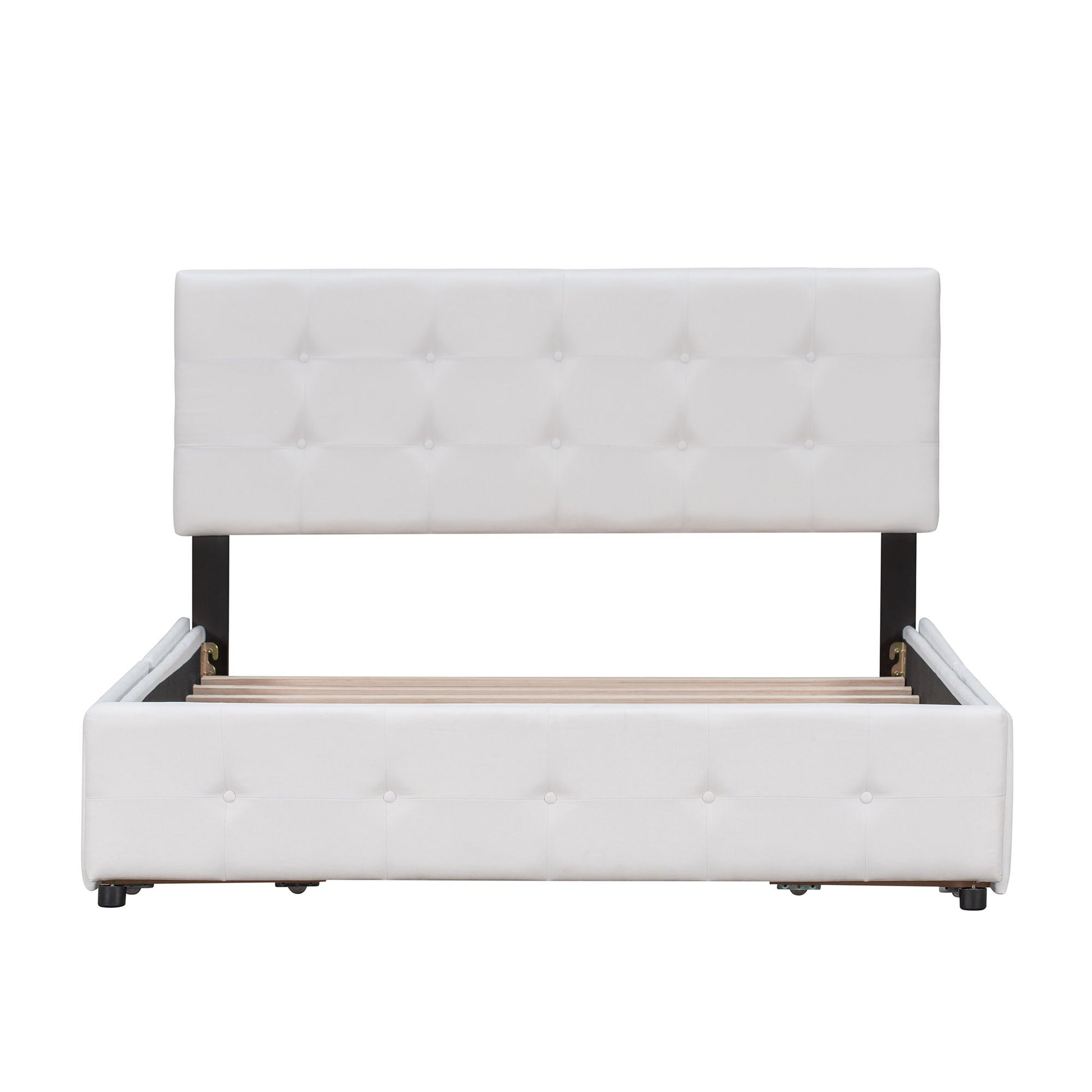 Upholstered Platform Bed With Classic Headboard And Drawers, No Box Spring Needed - The Sleep Loft - Online Mattress Showroom NYC