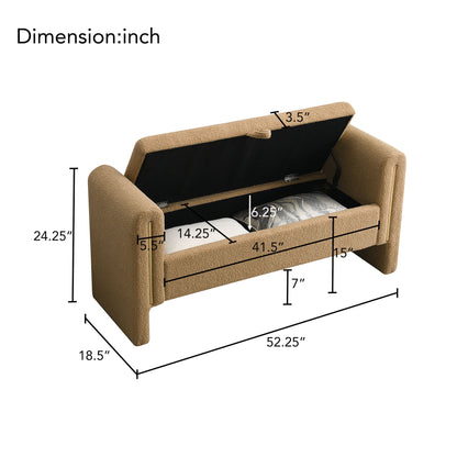 Modern Teddy Upholstered Large Bed End Bench With Arms And Storage - The Sleep Loft - Online Mattress Showroom NYC